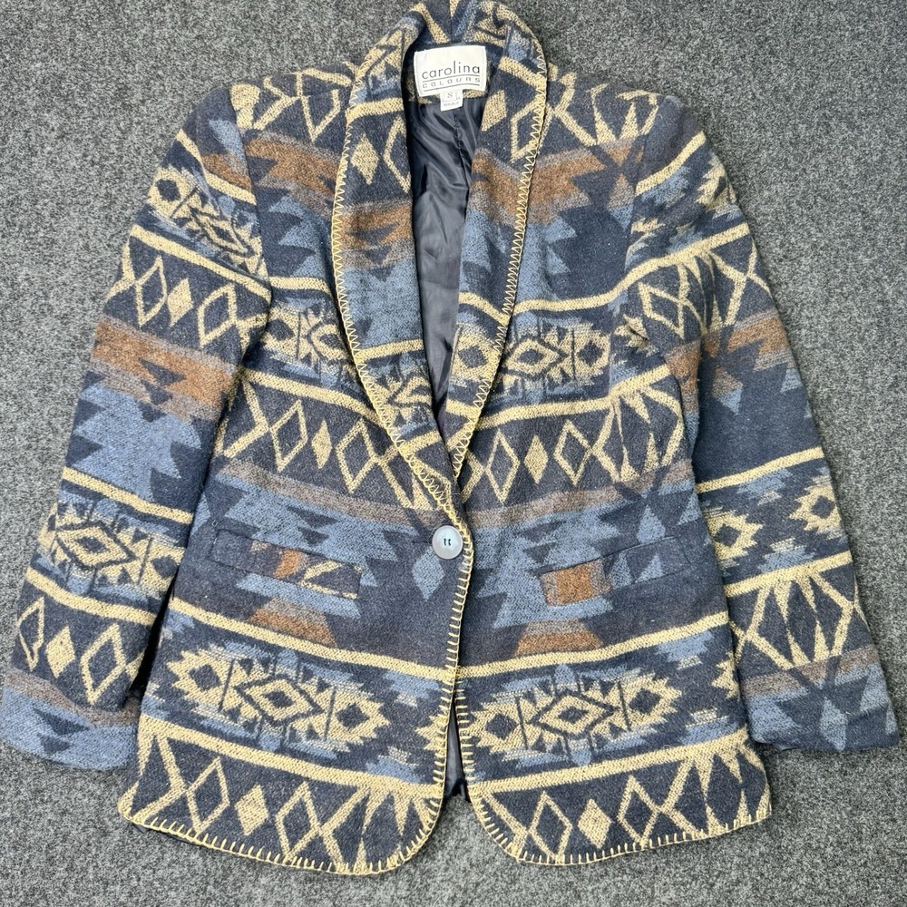 Women S Southwestern Geometric Blazer Western Blanket Coat Boho Ranch